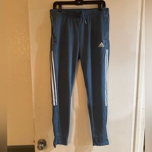 Adidas Blue Track Pants with White Accents